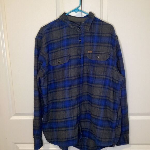 Mens Orvis Heavyweight Flannel‎ Gray & Blue XL - Picture 1 of 3